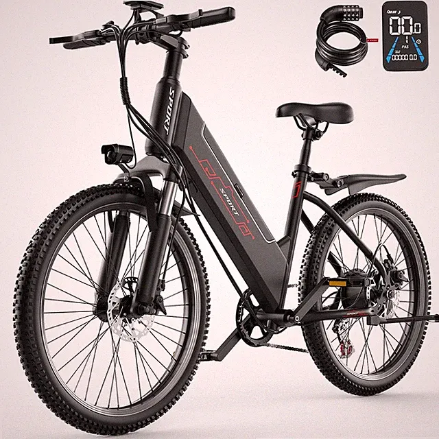 26" Electric Bike 1200W Peak 25MPH 55Mi Range 512Wh Battery 7 Speed UL2849